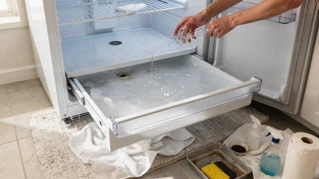 Fridge Ice Under Crisper Drawers: Drain Line Fix Guide - Main Image